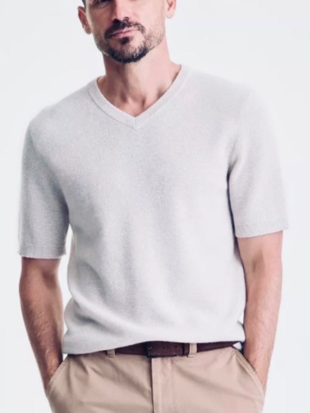Club Room Mens Cashmere Tee Sweater T-Shirt,  Large, NWT